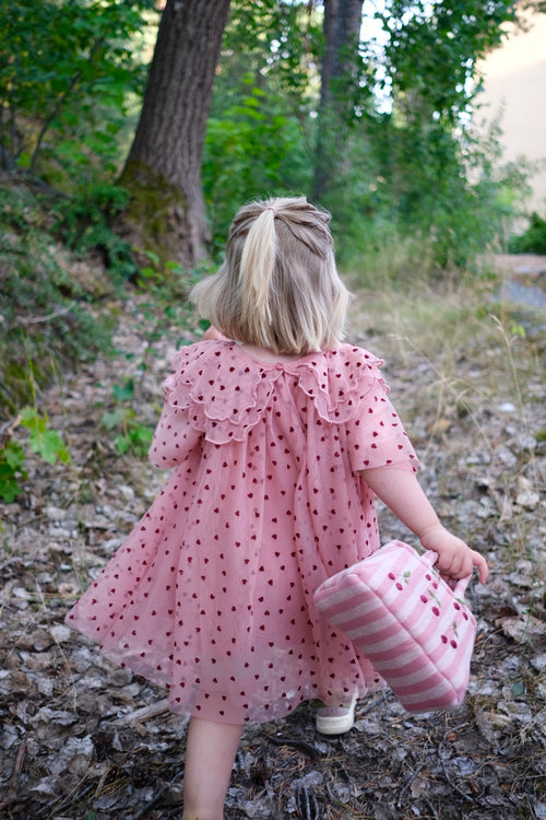 The Hand Embroidered Cherry Tote Bag Pink