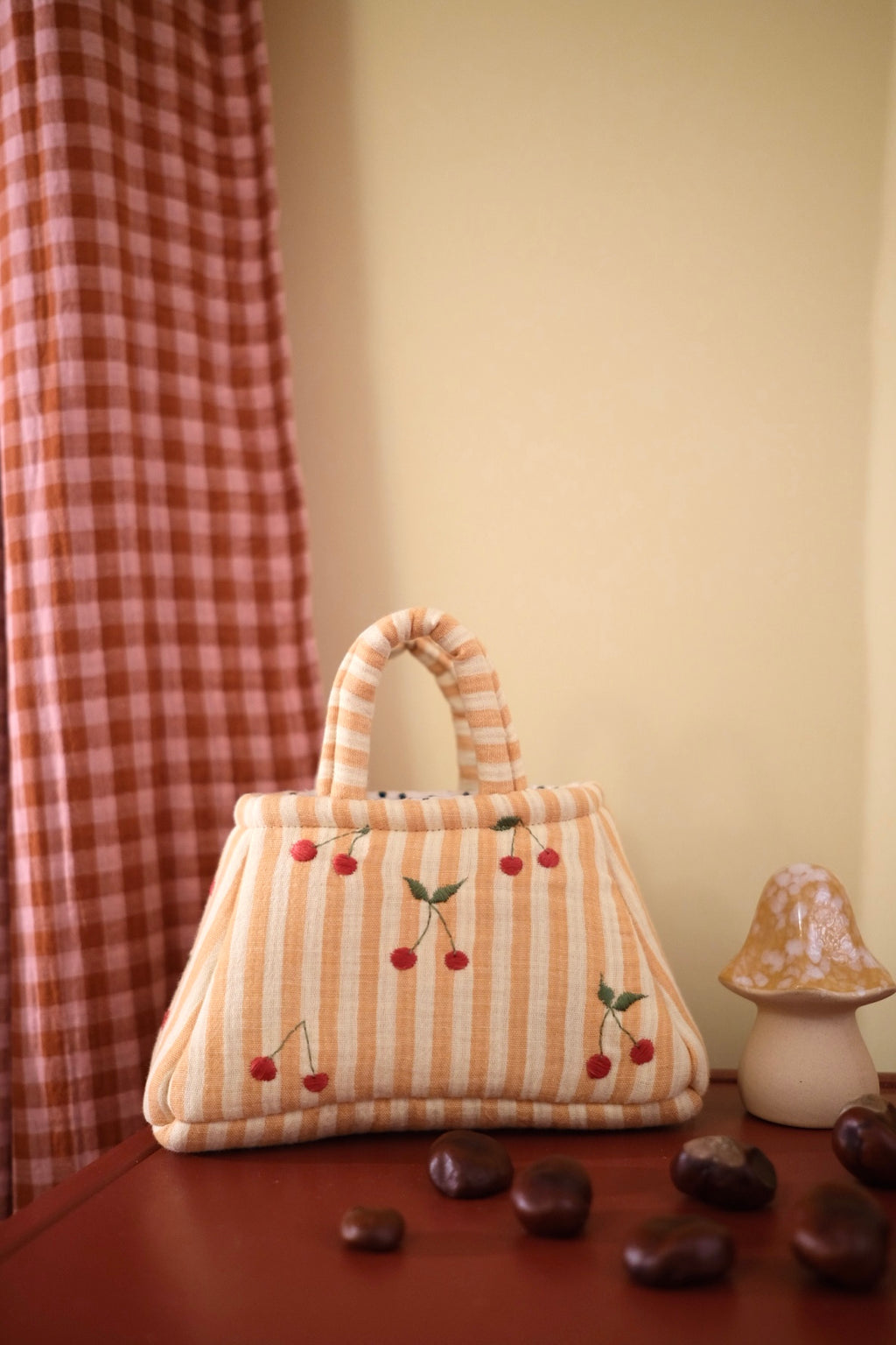 The Embroidered Cherry Kids Bag Orange