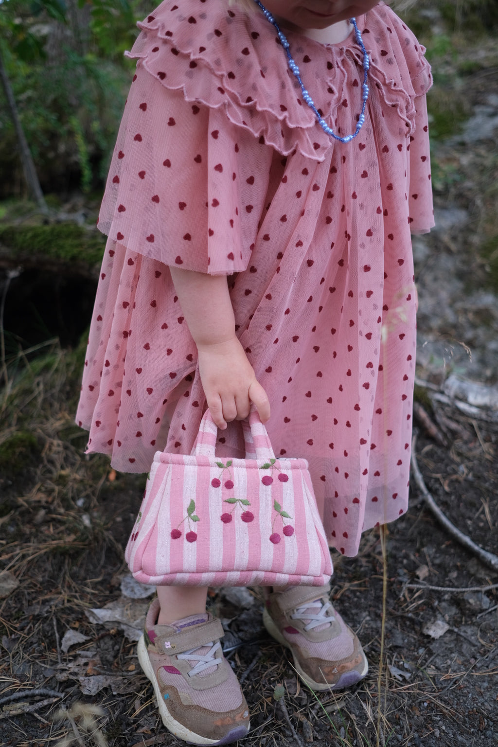 The Hand Embroidered Cherry Tote Bag Pink